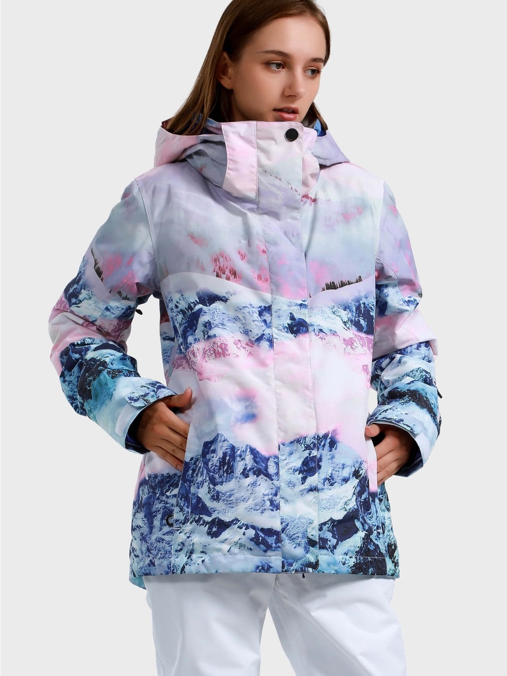 GSOU SNOW Women’s Snow Mountain Waterproof Ski Jacket Hood Size L - Picture 16 of 16
